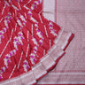 Deep Red Banarasi Silk Handloom Saree With Floral Motifs Pattern - Singhania's