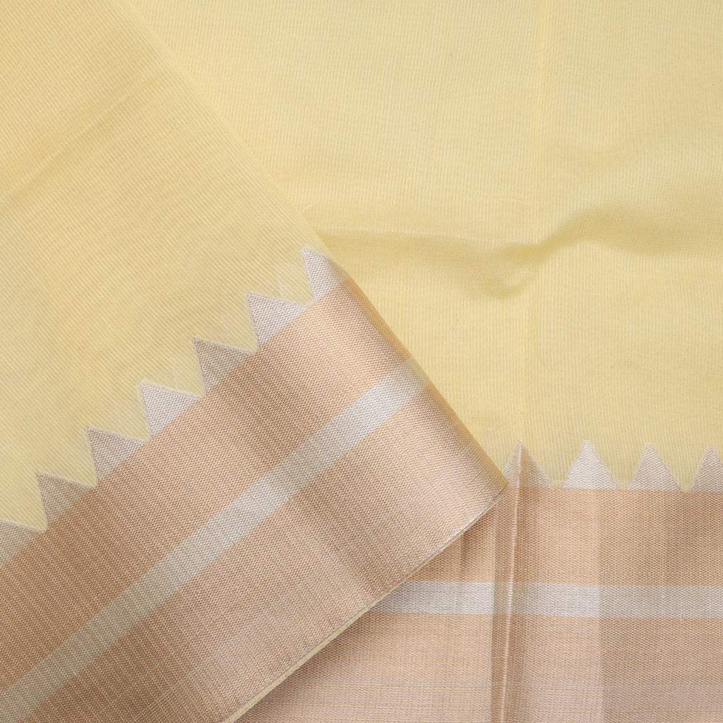 Parmesan Yellow Organza Saree With Floral Embroidered Pattern - Singhania's