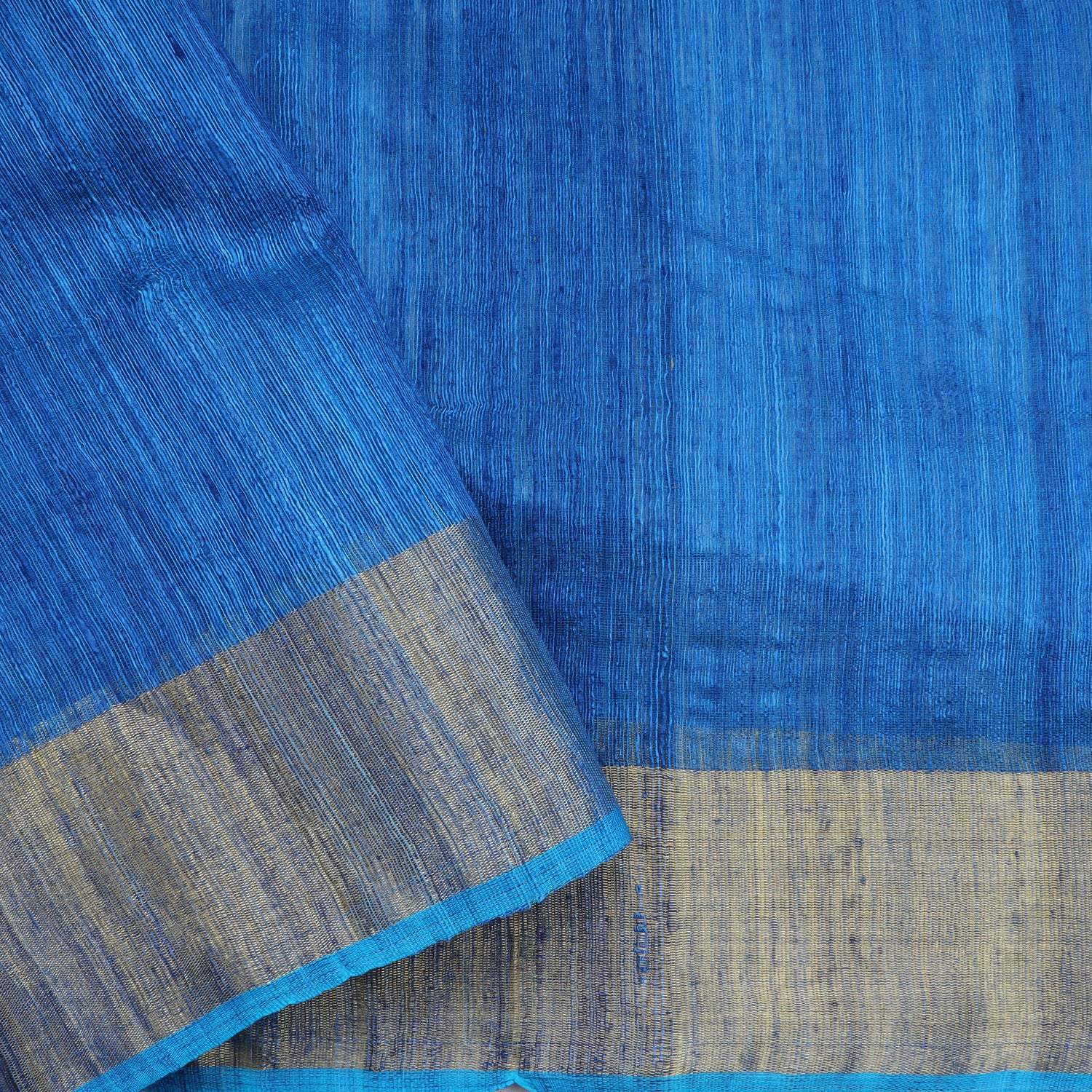 Vibrant Blue Silk Saree With Sequin Embroidery - Singhania's
