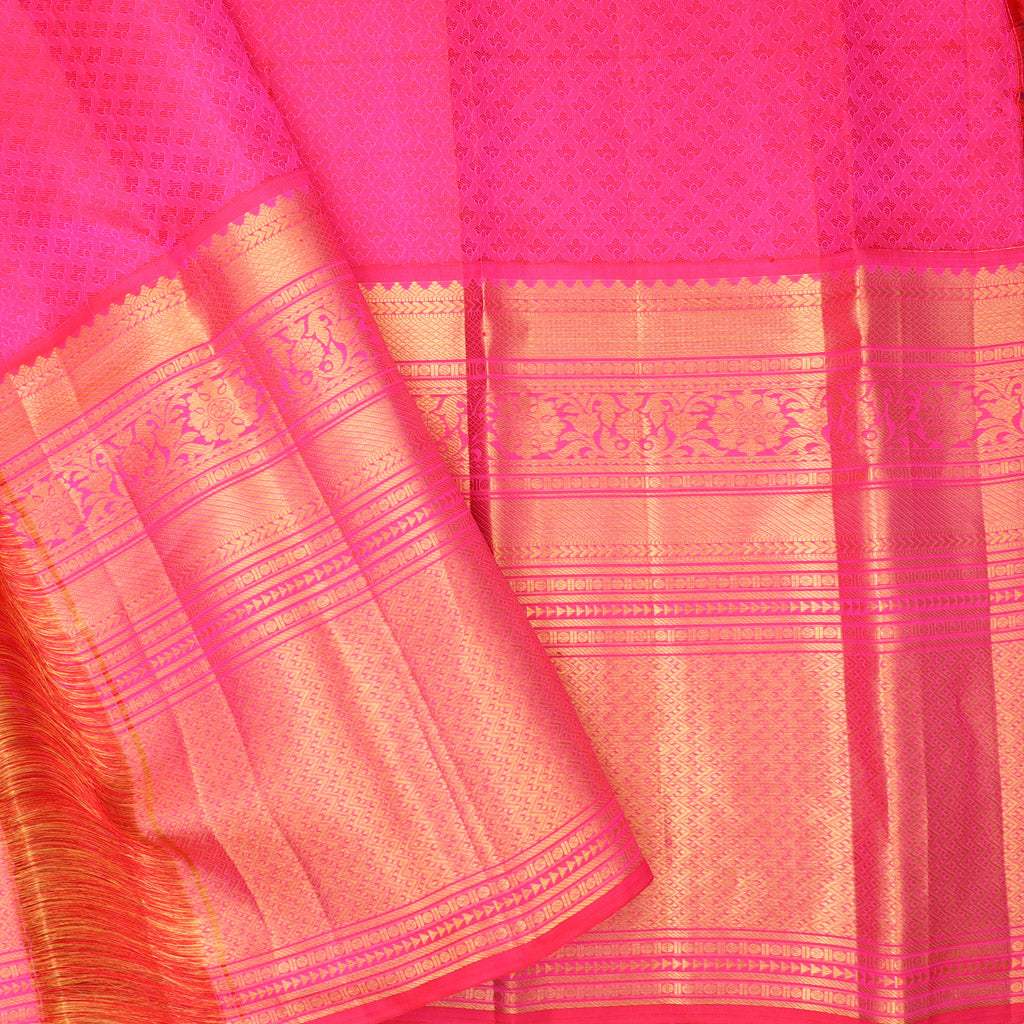 Arctic Blue Korvai Kanjivaram Silk Handloom Saree With Kuttu Border - Singhania's