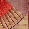 Bright Red Kanjivaram Silk With Floral Jaal Design - Singhania's