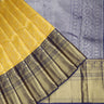 Sunshine Yellow Kanjivaram Silk Saree With Floral Jaal Design - Singhania's