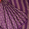 Violet And Brick Red Satin Printed Saree With Floral Pattern - Singhania's