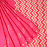 Yellow And Pink Satin Printed Saree With Bird Motif - Singhania's