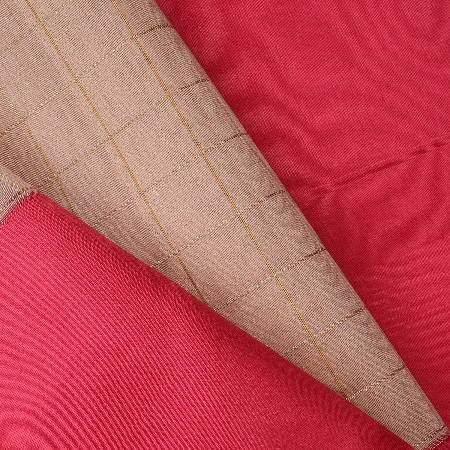 Pastel Beige Matka Tussar Saree - Singhania's