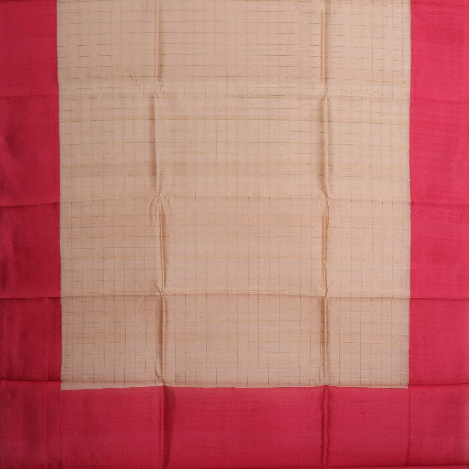 Pastel Beige Matka Tussar Saree - Singhania's