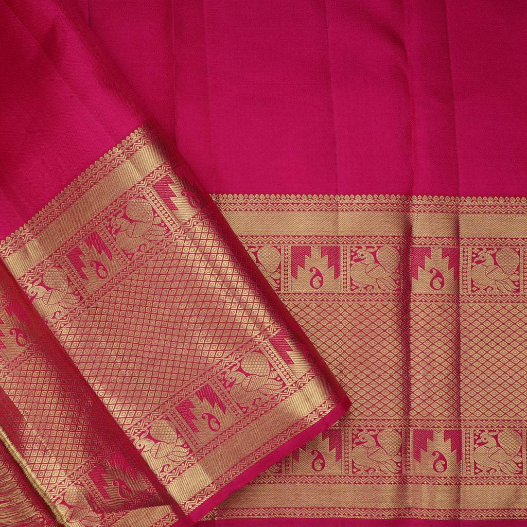 Azure Blue Kanjivaram Silk Saree With Jaal Design - Singhania's