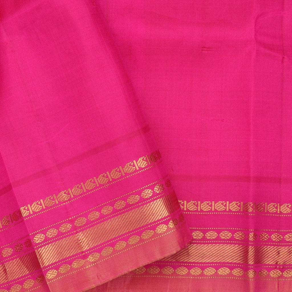 Sky Blue Gadwal Silk Handloom Saree With Checks Pattern - Singhania's