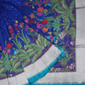 Blue Banarasi Silk Handloom Saree With Floral Motifs - Singhania's