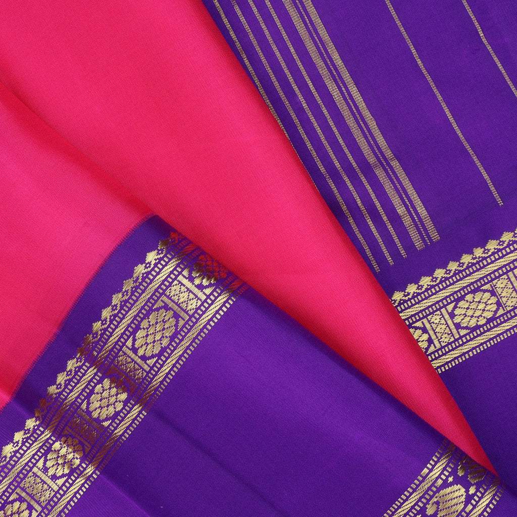 Razzmatazz Pink Kanjivaram Silk Saree - Singhania's