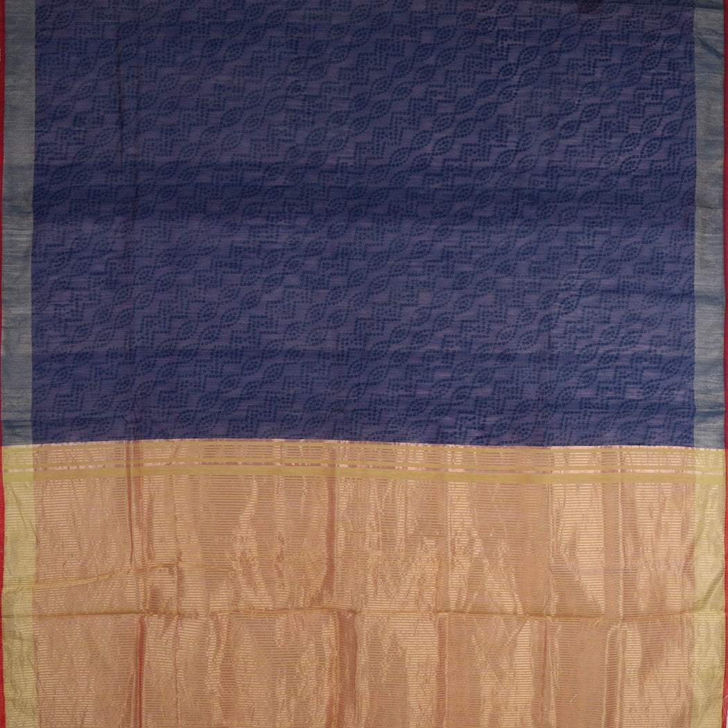 Navy Blue Bandhani Printed Cotton Saree - Singhania's