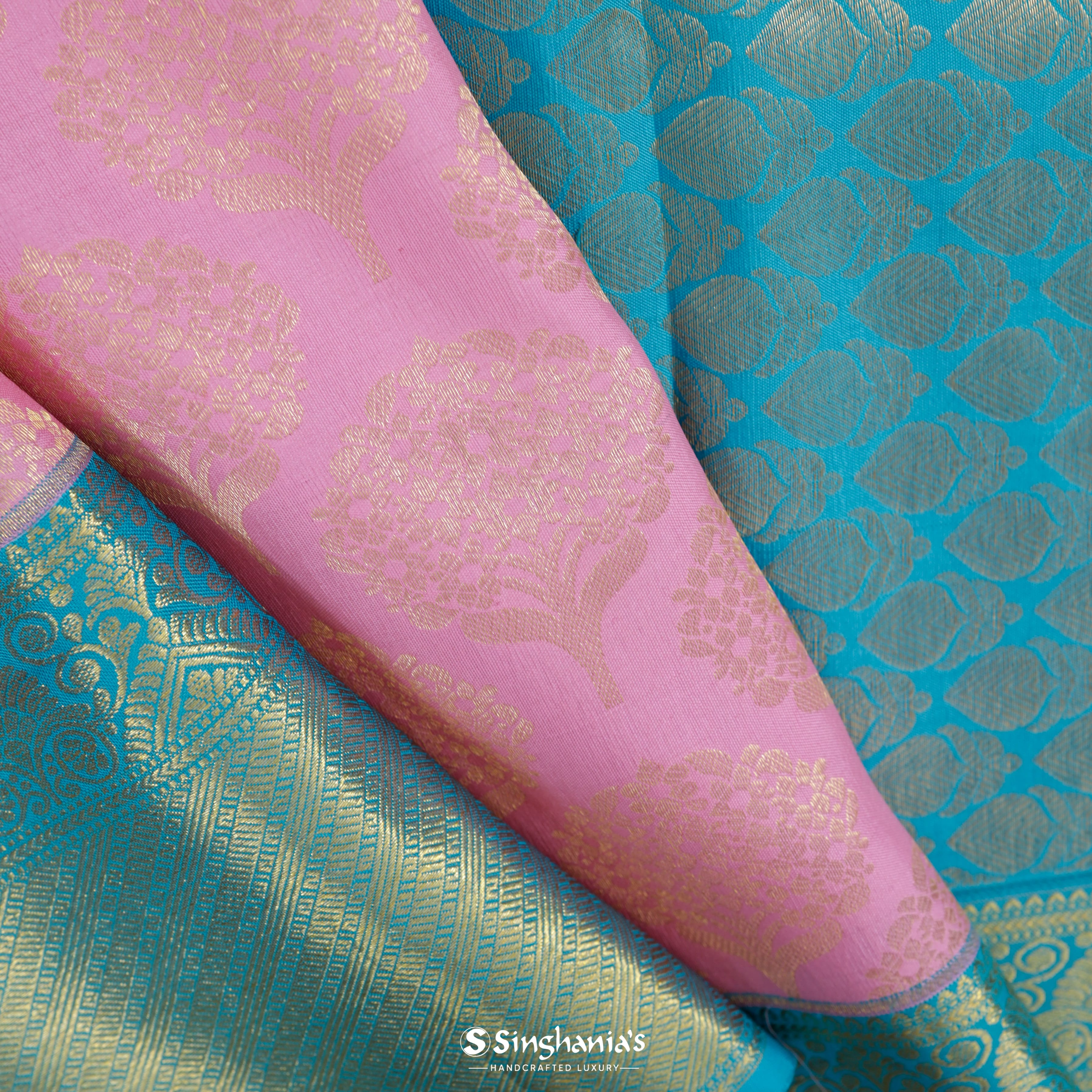 Orchid Purple Silk Kanjivaram Saree With Floral Motif Pattern