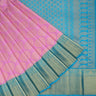 Bubblegum Pink Kanjivaram Silk Saree With Floral Buttas - Singhania's