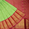 Light Green Kanjivaram Silk Saree With Jaal Design - Singhania's