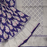 Dark Blue Banarasi Silk Handloom Saree With Floral Motifs - Singhania's