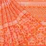 Vibrant Orange Printed Satin Silk Saree - Singhania's