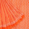 Vibrant Orange Printed Satin Silk Saree With Floral Motifs - Singhania's