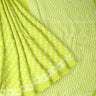 Vibrant Neon Green Printed Satin Silk Saree - Singhania's