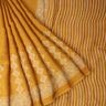 Mustard Yellow Printed Satin Silk Saree - Singhania's