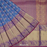 Cobalt Blue Silk Kanjivaram Saree In The Floral Pattern