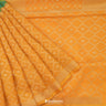 Medallion Yellow Silk Banarasi Handloom Saree Checks Pattern