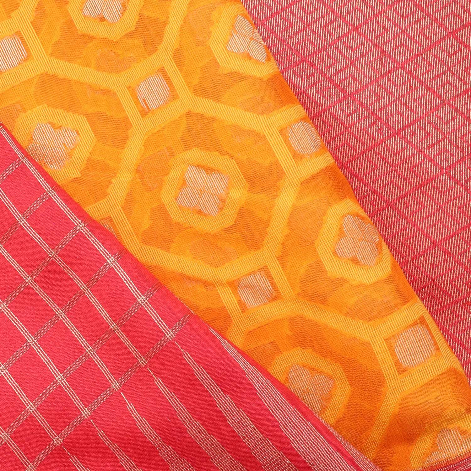 Orange Peel Banarasi Silk Saree - Singhania's