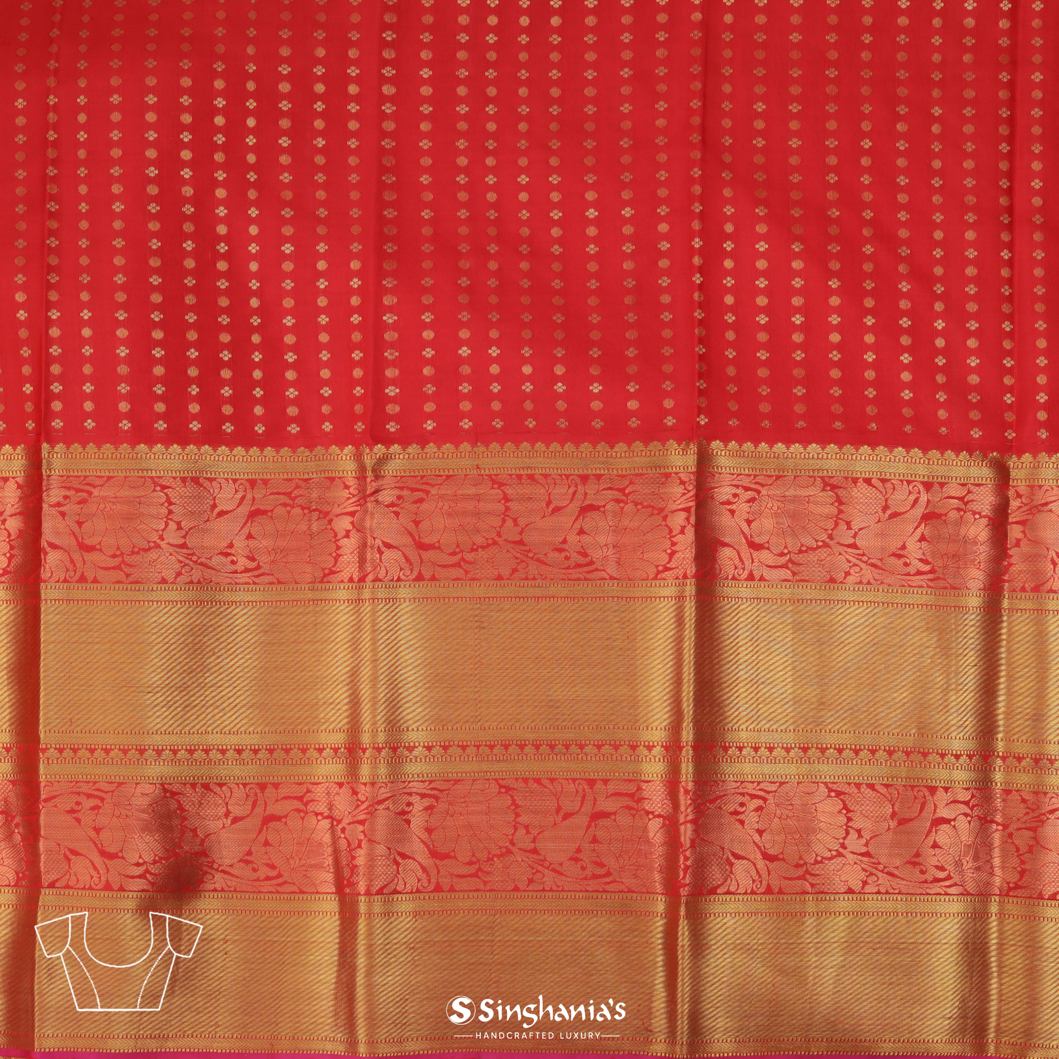 Light Mint Green Silk Kanjivaram Saree With Floral Motif Pattern