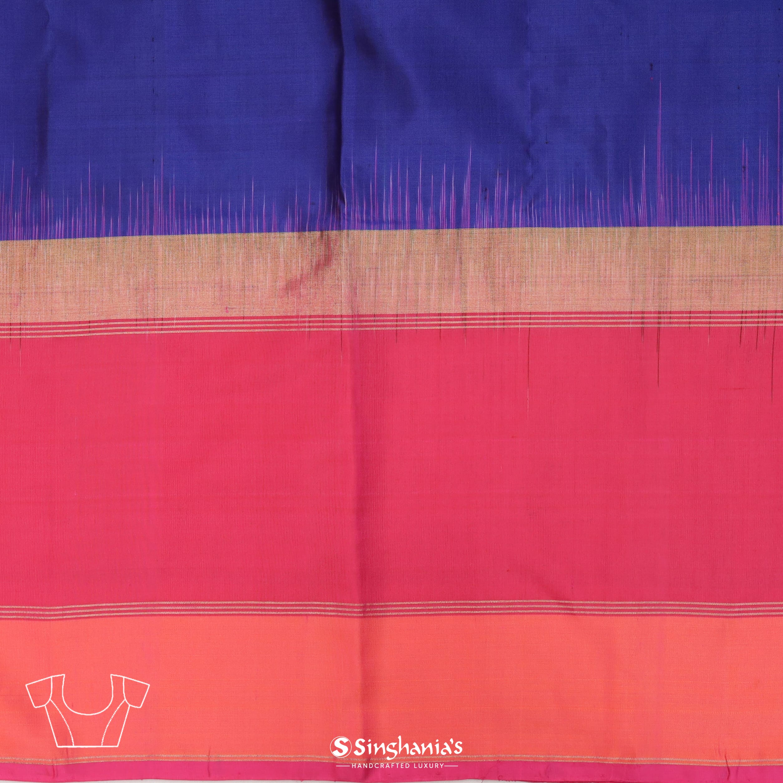 Bedazzled Blue Silk Banarasi Saree With Floral Buttas