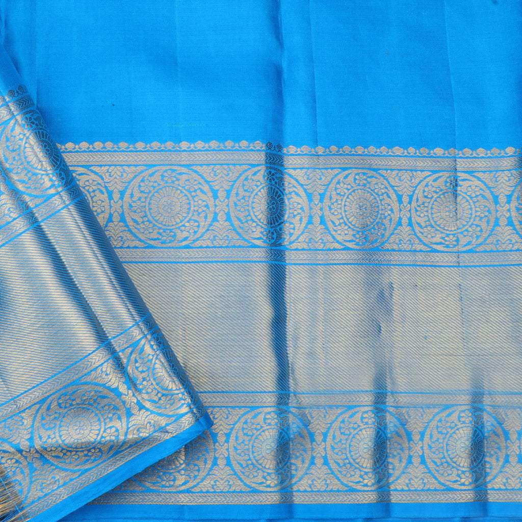 Phlox Purple Kanjivaram Silk Saree With Tree Motifs - Singhania's