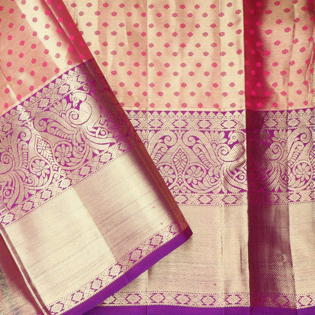 Sky Blue Kanjivaram Silk Saree With Jaal Design - Singhania's