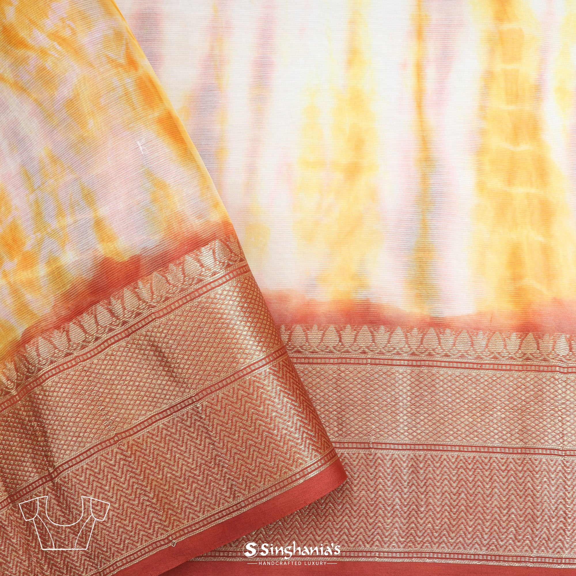 Multicolor Maheshwari Silk Saree With Printed Pattern
