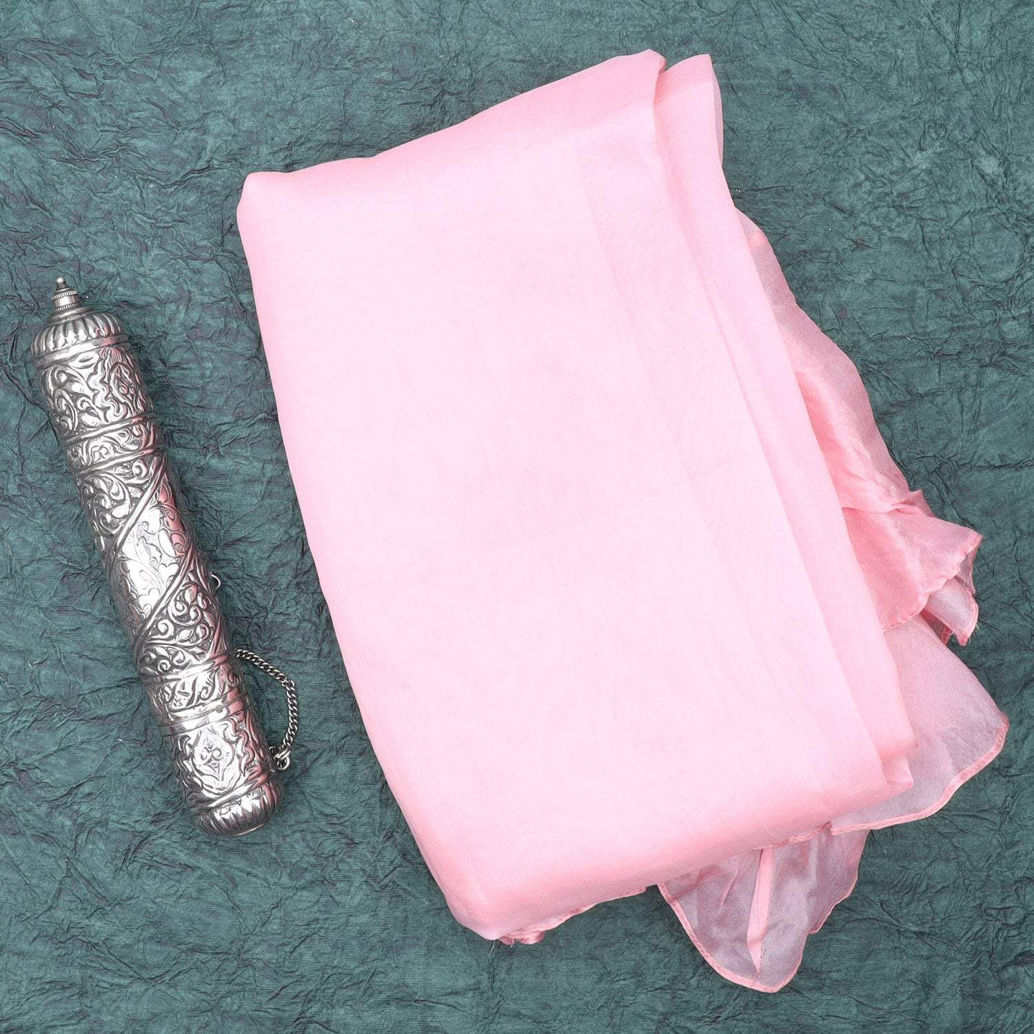 Pastel Candy Pink Organza Saree - Singhania's