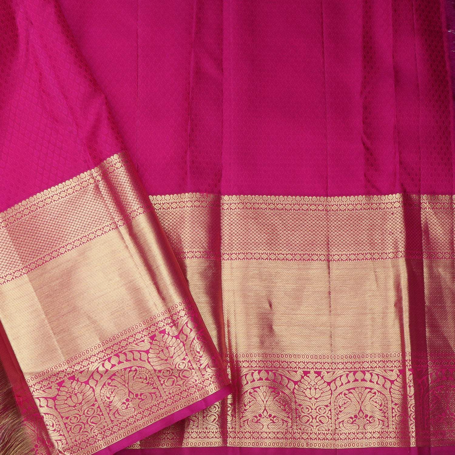 Bright Yellow Kanjivaram Silk Saree - Singhania's