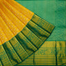 Mango Yellow Kanjivaram Silk Saree With Floral Pattern - Singhania's