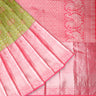 Green Kanjivaram Silk Saree With Floral Pattern - Singhania's