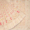 Pastel Pale Pink Georgette Saree With Peacock Motifs - Singhania's