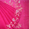 pink organza saree