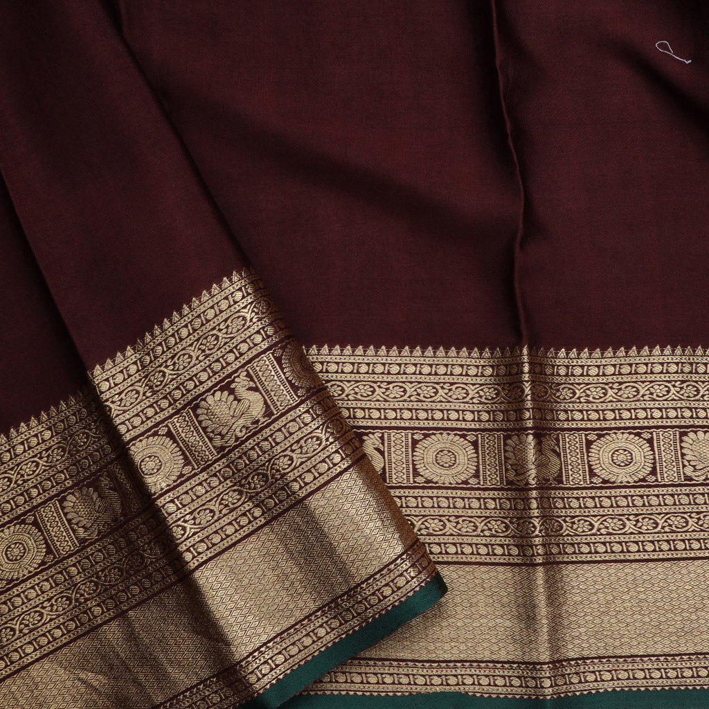 Mahogany Red Color Silk Saree With Printed Floral Pattern