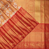 Coral Orange Kanjivaram Silk Saree With Peacock And Floral Motifs