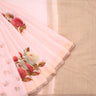 Pastel Pink Chanderi Silk Saree With Printed Floral Pattern