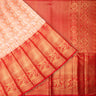 Peach Kanjivaram Silk Saree With Floral Pattern