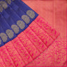 Dark Blue Kanjivaram Silk Saree With Floral Buttas