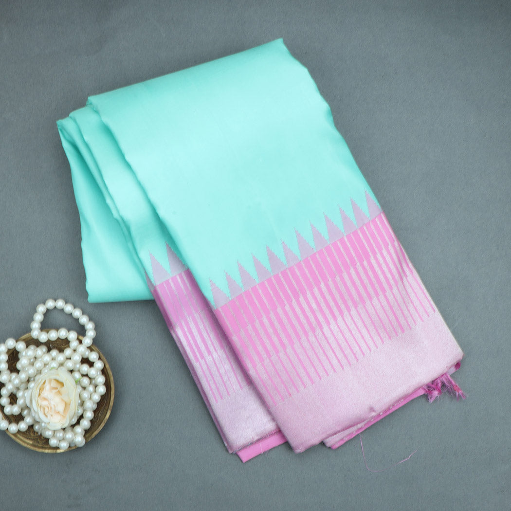 Seafoam Blue Kanjivaram Silk Saree