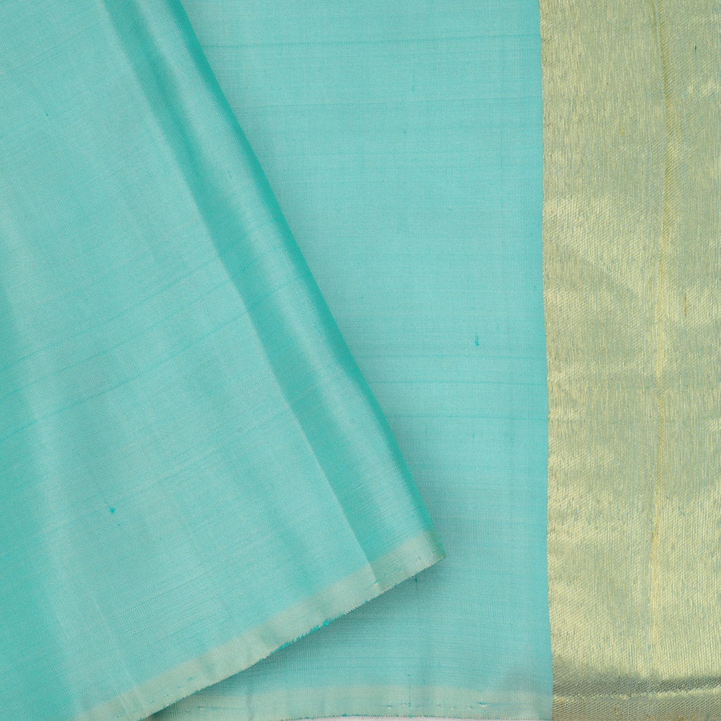 Cream Kanjivaram Silk Saree With Contrast Border