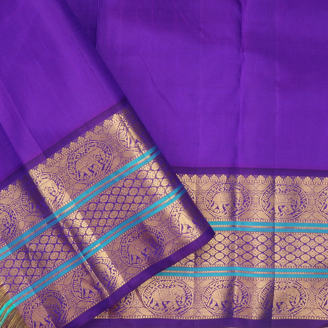 Pale Pink Kanjivaram Silk Saree With Floral Buttas