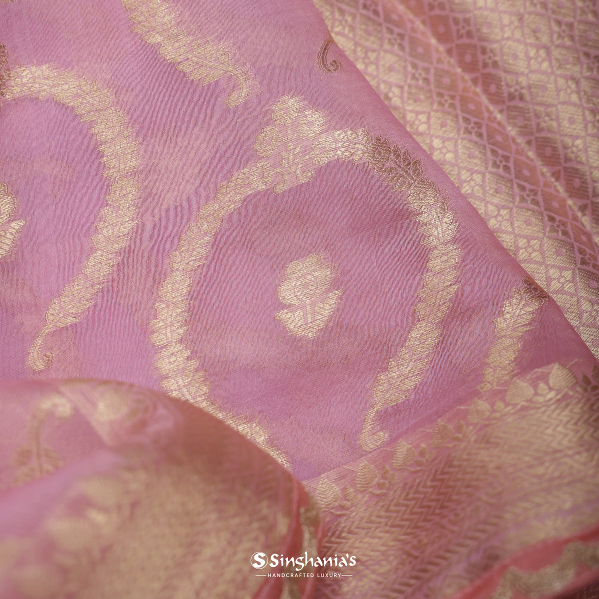 Persian Pink Designer Organza Saree