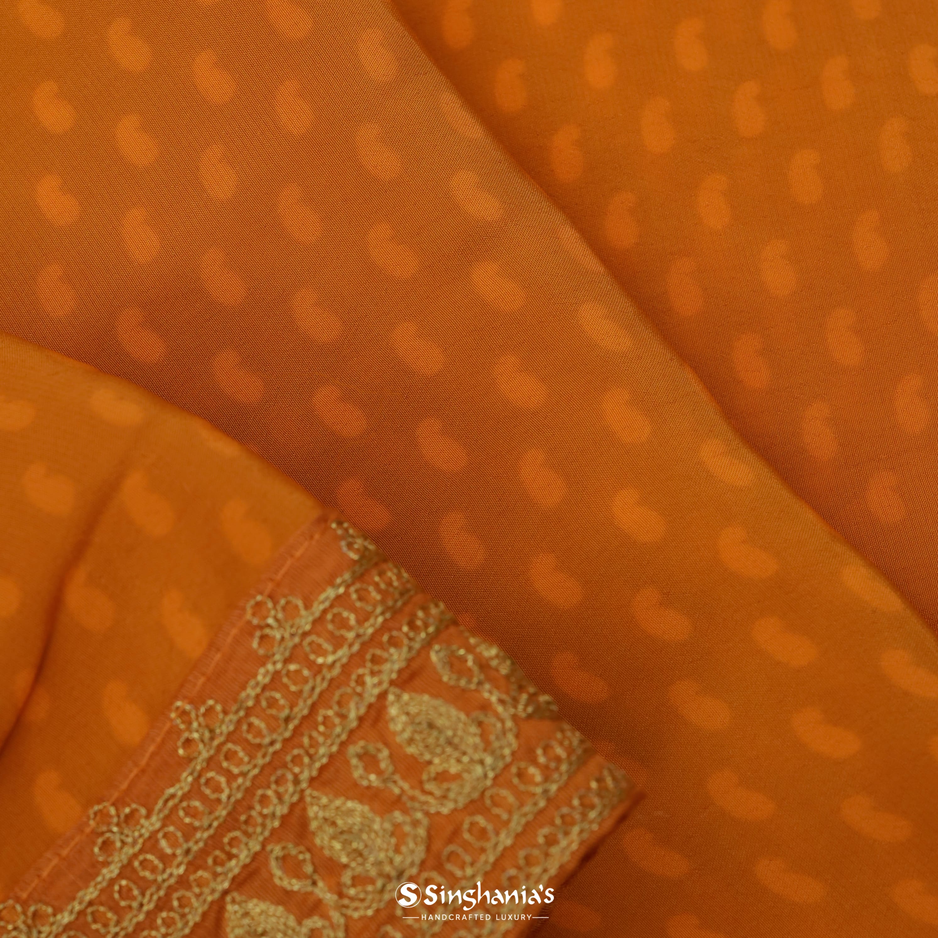 Mustard Yellow Satin Banarasi Saree With Tiny Buttis