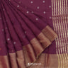 Deep Magenta Linen Printed Handloom Saree With Foil Print