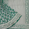 Hunter Green Silk Banarasi Saree With Floral Jaal Pattern