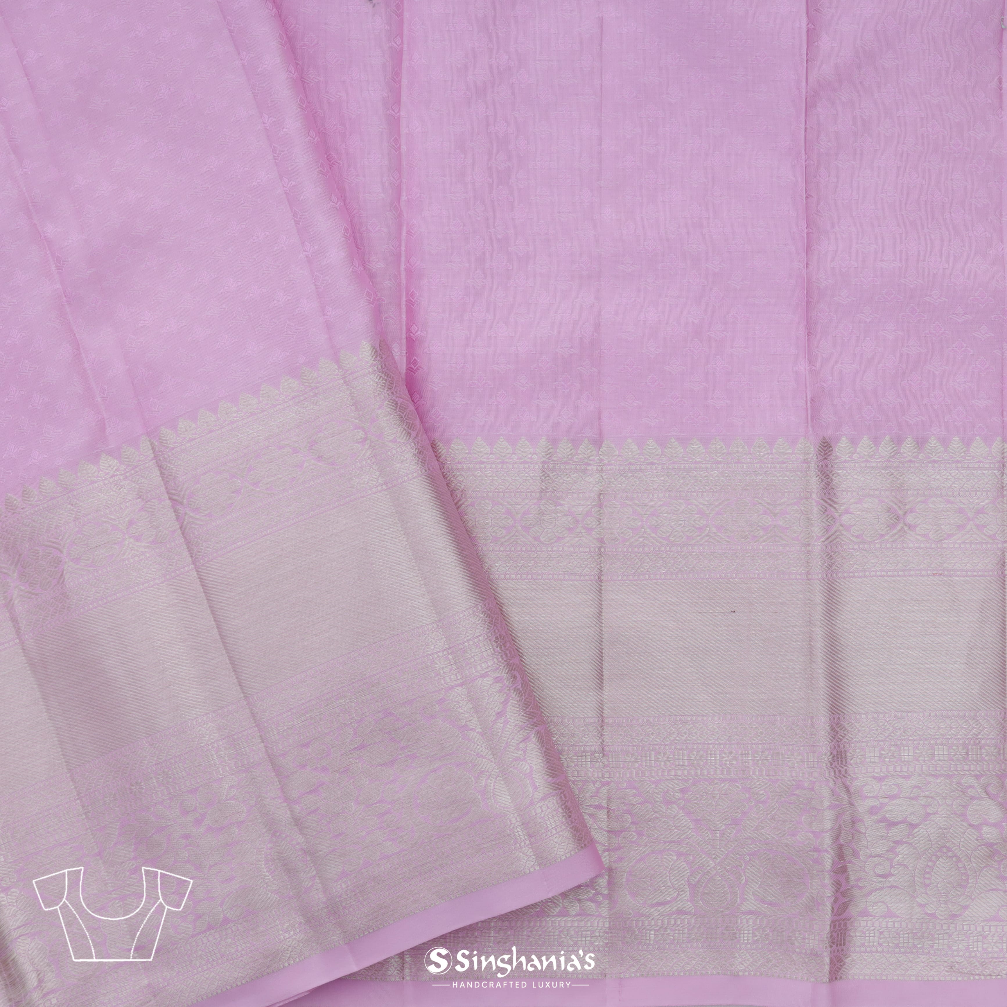 Mint Green Kanjivaram Silk Saree With Contrast Border